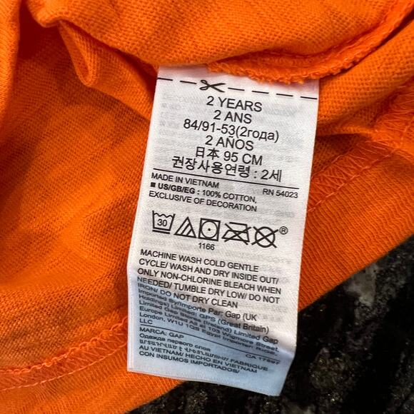 NWT GAP Toddler Orange W/Blue Dinosaur Flip Glasses Graphic Crew T-Shirt - Picture 8 of 8